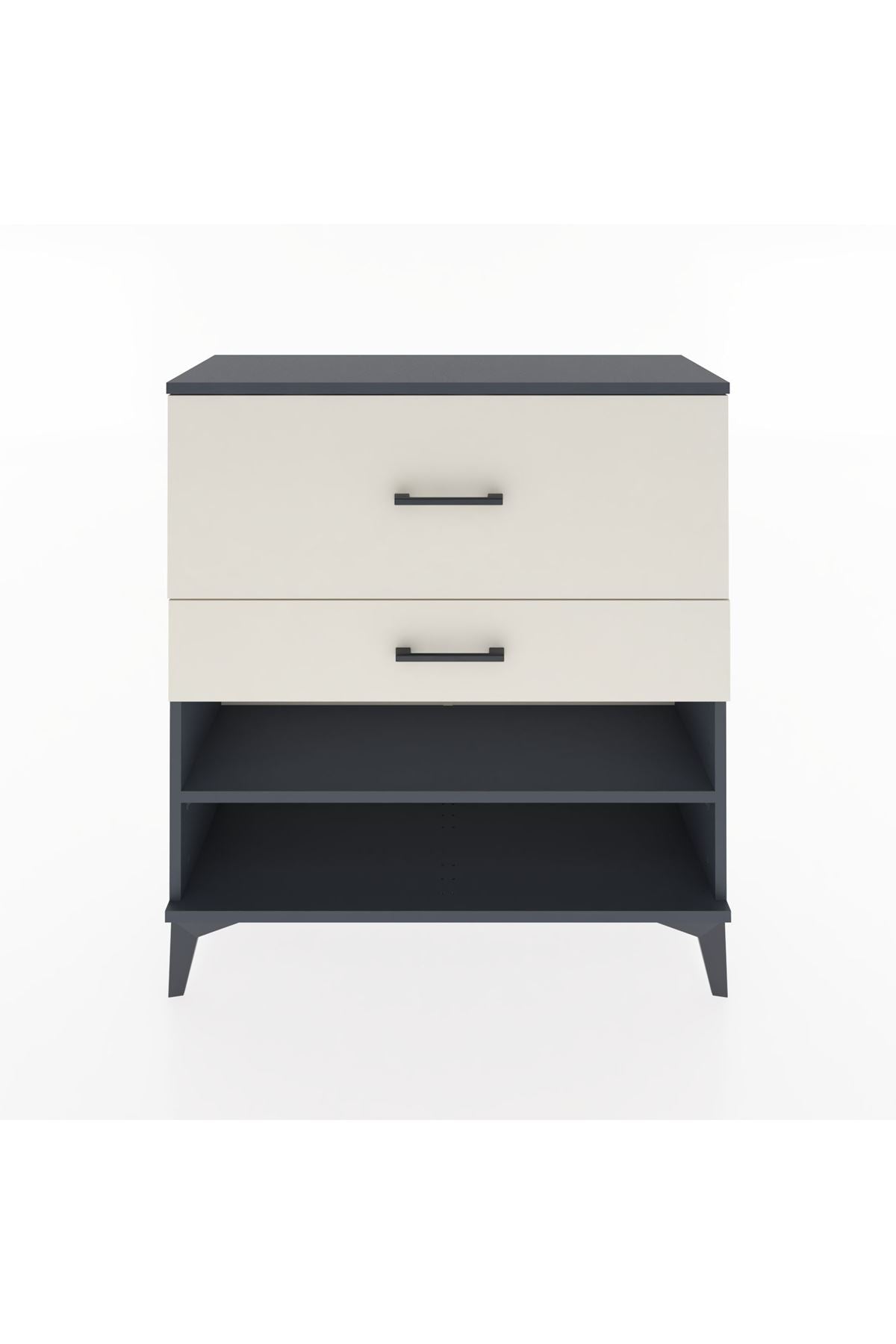 Arges Şifonyer Tek Raflı 2 Çekmeceli 88x30x96 Antrasit-Aytaşı