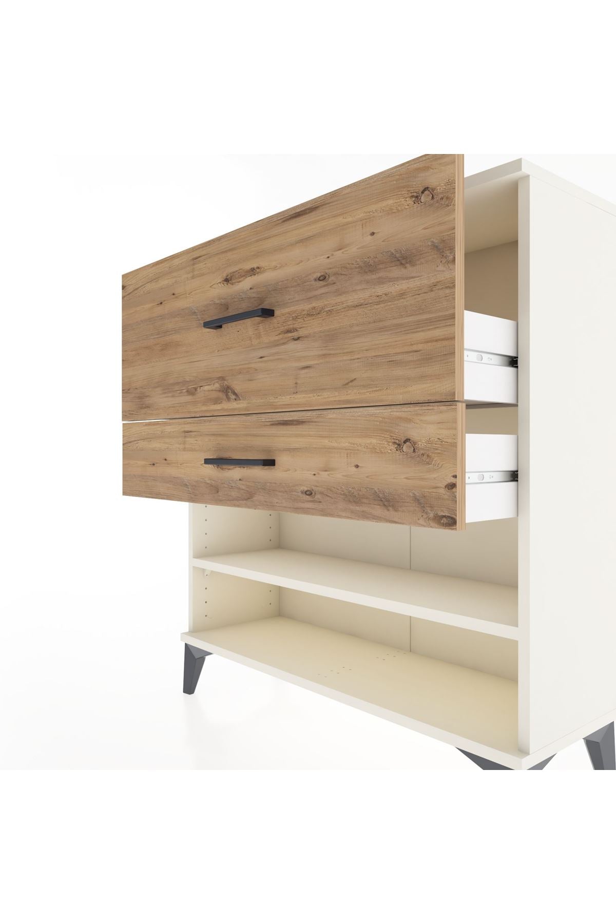 Arges Şifonyer Tek Raflı 2 Çekmeceli 88x30x96 Aytaşı-Çam