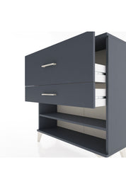 Arges Şifonyer Tek Raflı 2 Çekmeceli 88x30x96 Antrasit-Antrasit