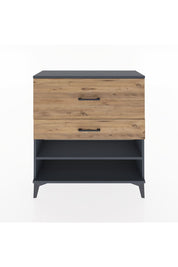 Arges Şifonyer Tek Raflı 2 Çekmeceli 88x30x96 Antrasit-Çam