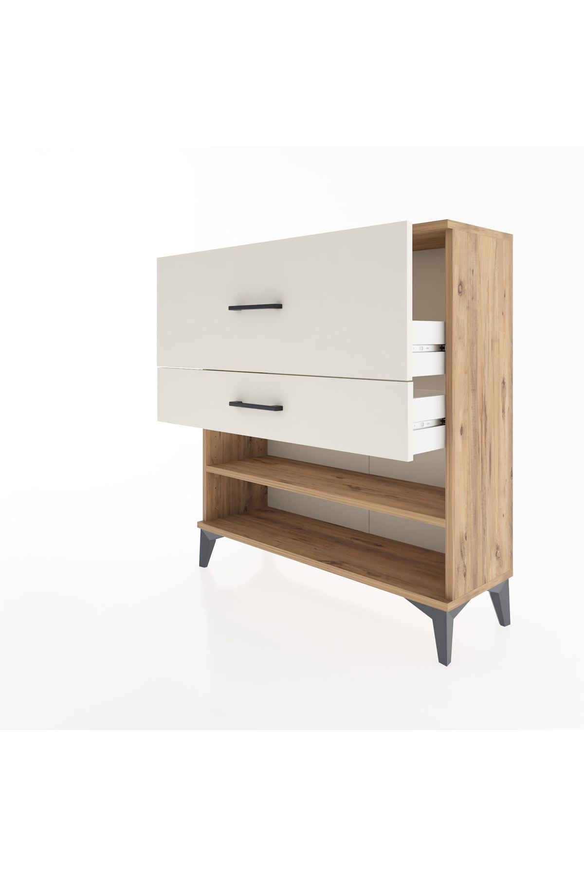 Arges Şifonyer Tek Raflı 2 Çekmeceli 88x30x96 Çam-Aytaşı