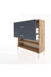 Arges Şifonyer Tek Raflı 2 Çekmeceli 88x30x96 Çam-Antrasit