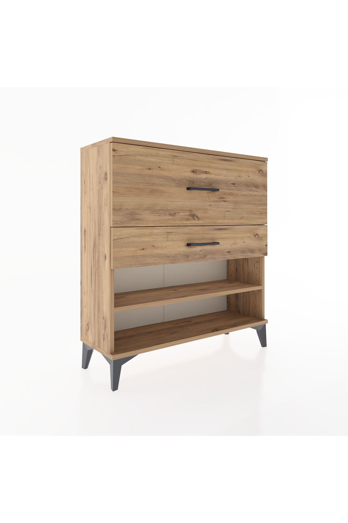 Arges Şifonyer Tek Raflı 2 Çekmeceli 88x30x96 Çam-Çam