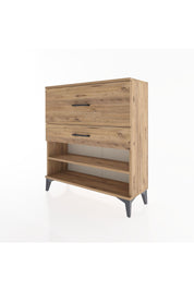 Arges Şifonyer Tek Raflı 2 Çekmeceli 88x30x96 Çam-Çam