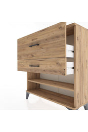 Arges Şifonyer Tek Raflı 2 Çekmeceli 88x30x96 Çam-Çam
