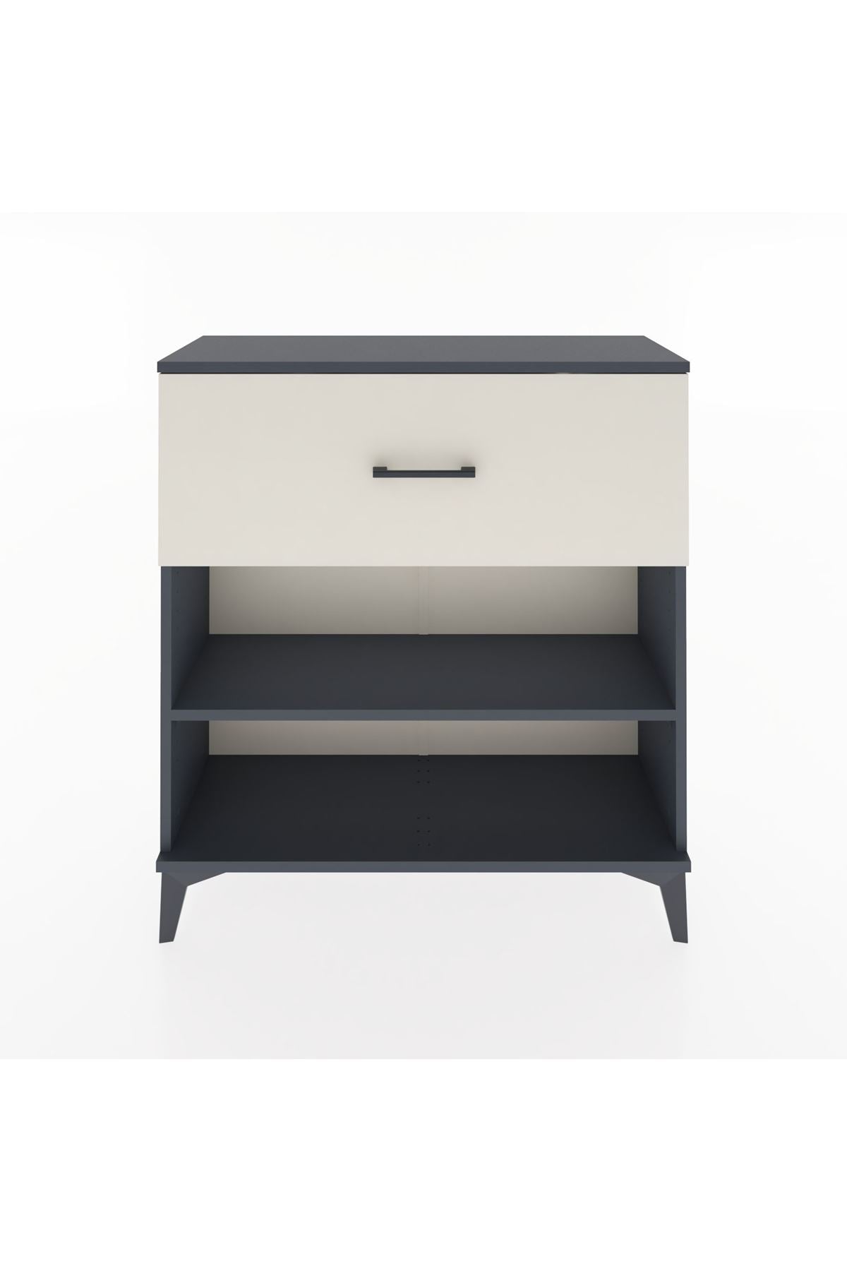 Arges Şifonyer Tek Raflı Tek Çekmeceli 88x30x96 Antrasit-Aytaşı