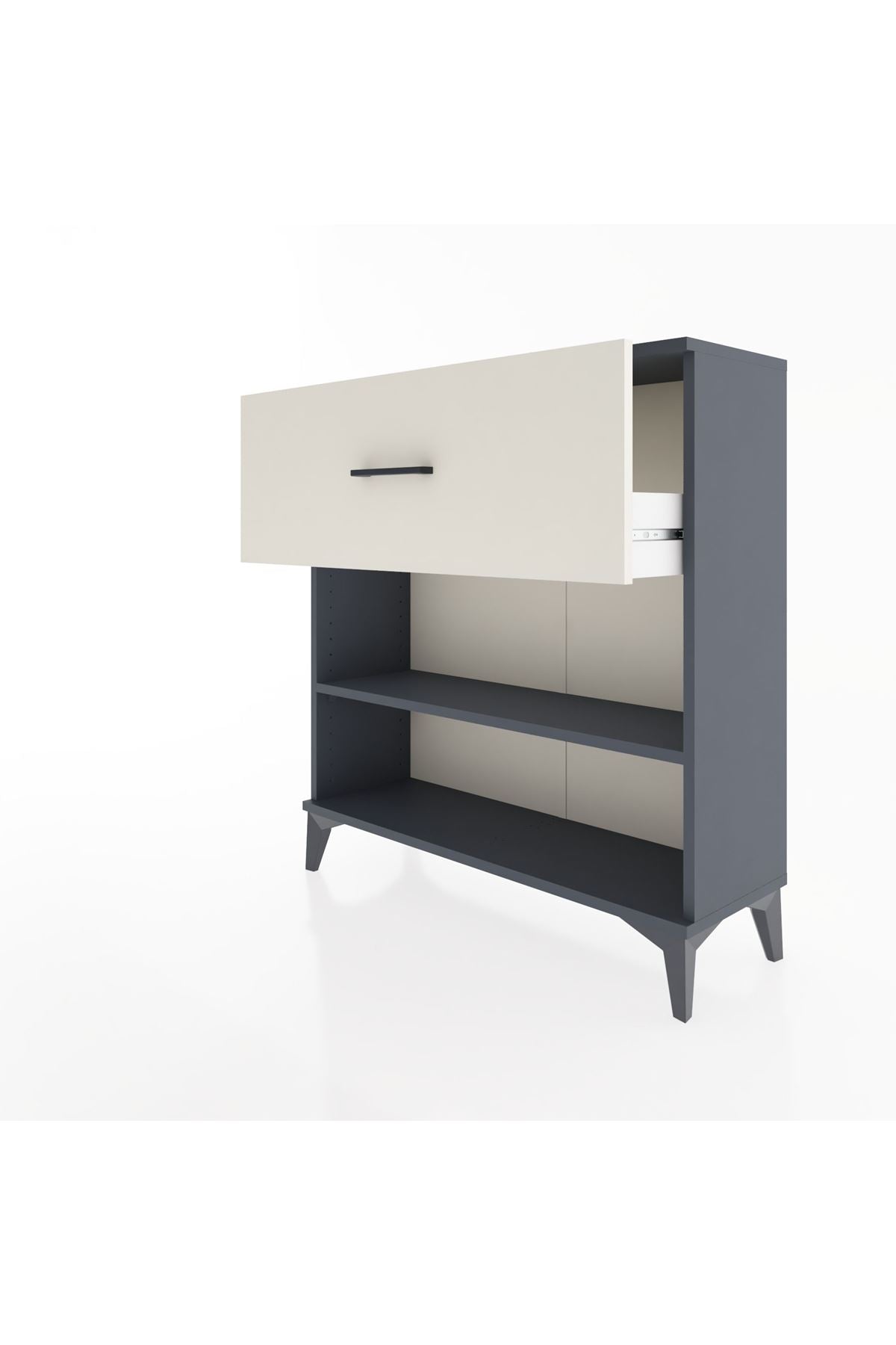 Arges Şifonyer Tek Raflı Tek Çekmeceli 88x30x96 Antrasit-Aytaşı