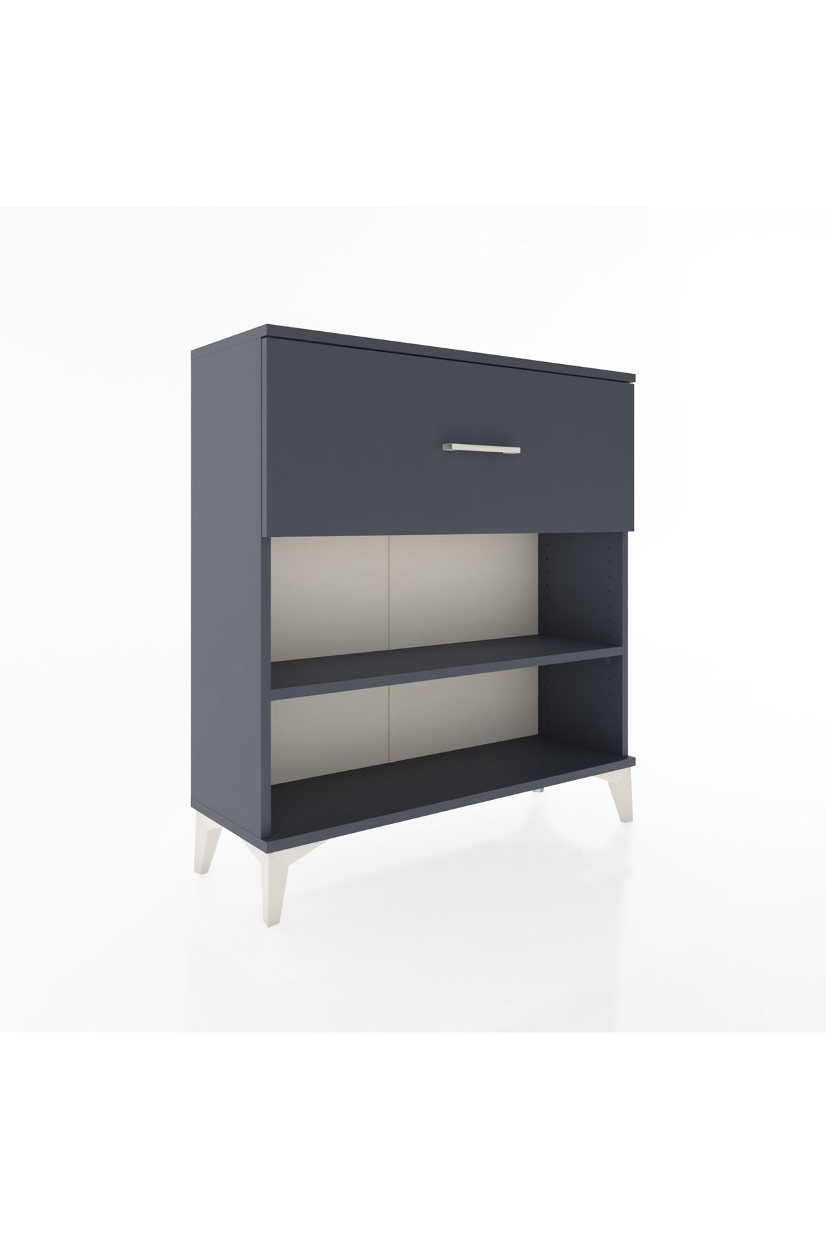 Arges Şifonyer Tek Raflı Tek Çekmeceli 88x30x96 Antrasit-Antrasit