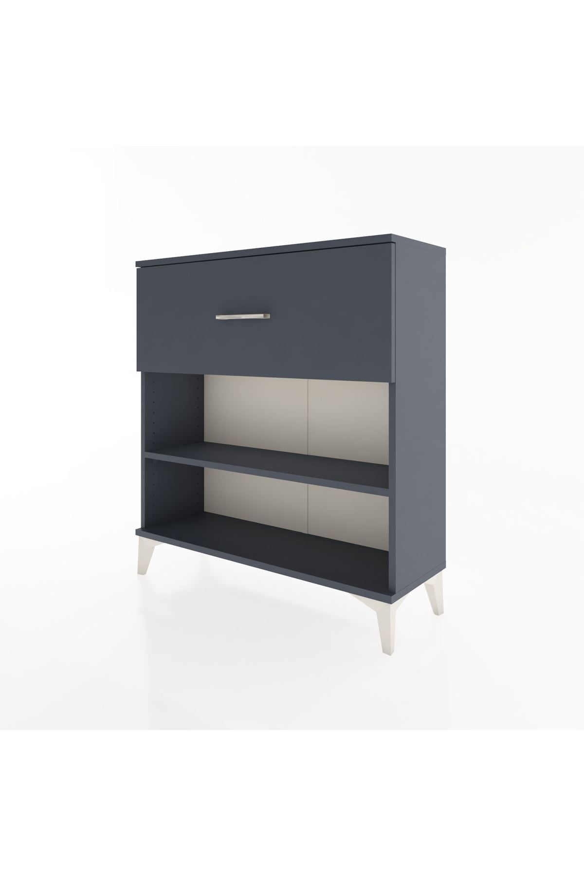 Arges Şifonyer Tek Raflı Tek Çekmeceli 88x30x96 Antrasit-Antrasit