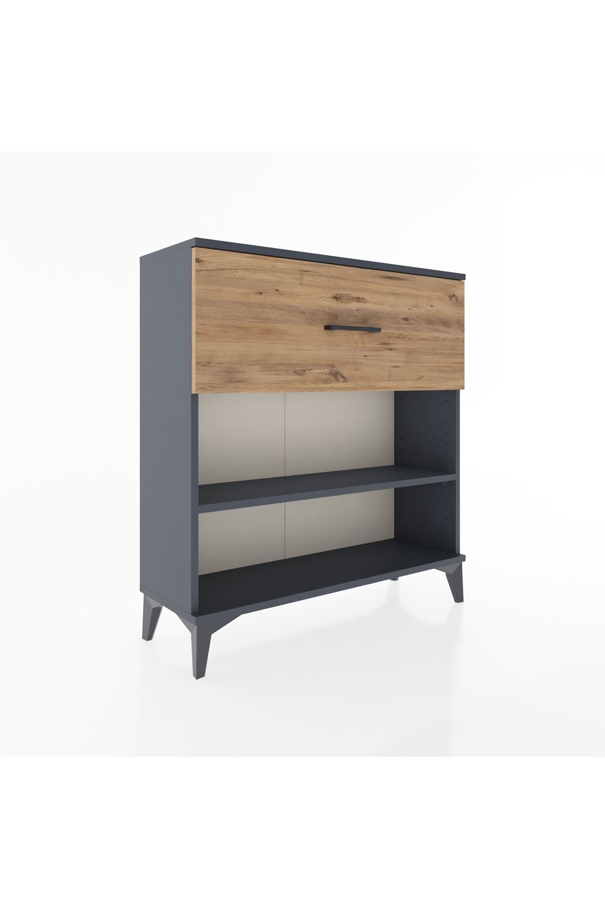 Arges Şifonyer Tek Raflı Tek Çekmeceli 88x30x96 Antrasit-Çam