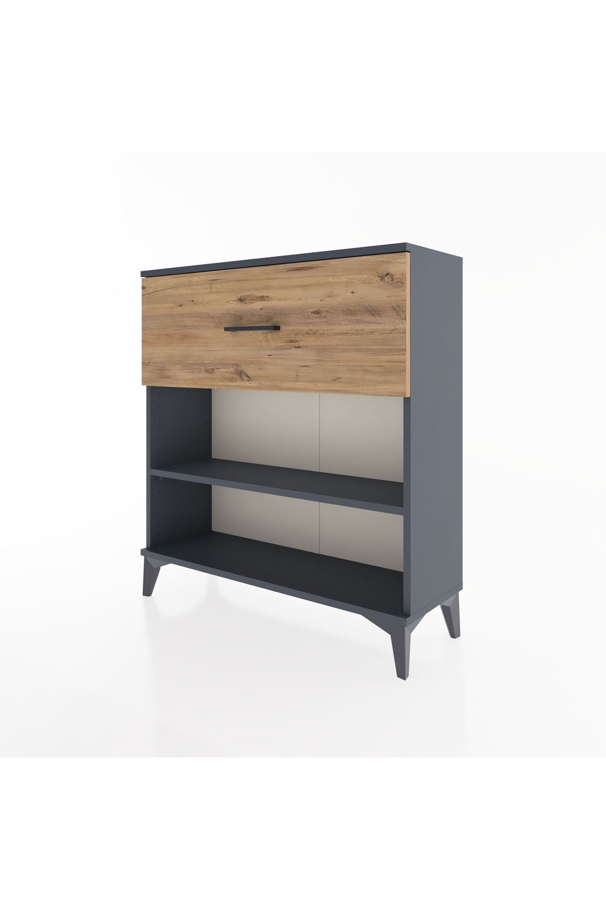 Arges Şifonyer Tek Raflı Tek Çekmeceli 88x30x96 Antrasit-Çam