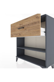 Arges Şifonyer Tek Raflı Tek Çekmeceli 88x30x96 Antrasit-Çam