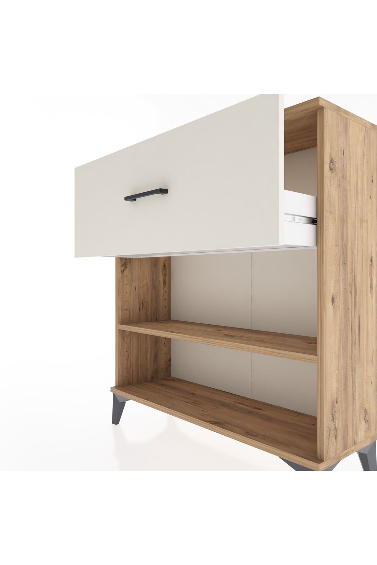 Arges Şifonyer Tek Raflı Tek Çekmeceli 88x30x96 Çam-Aytaşı