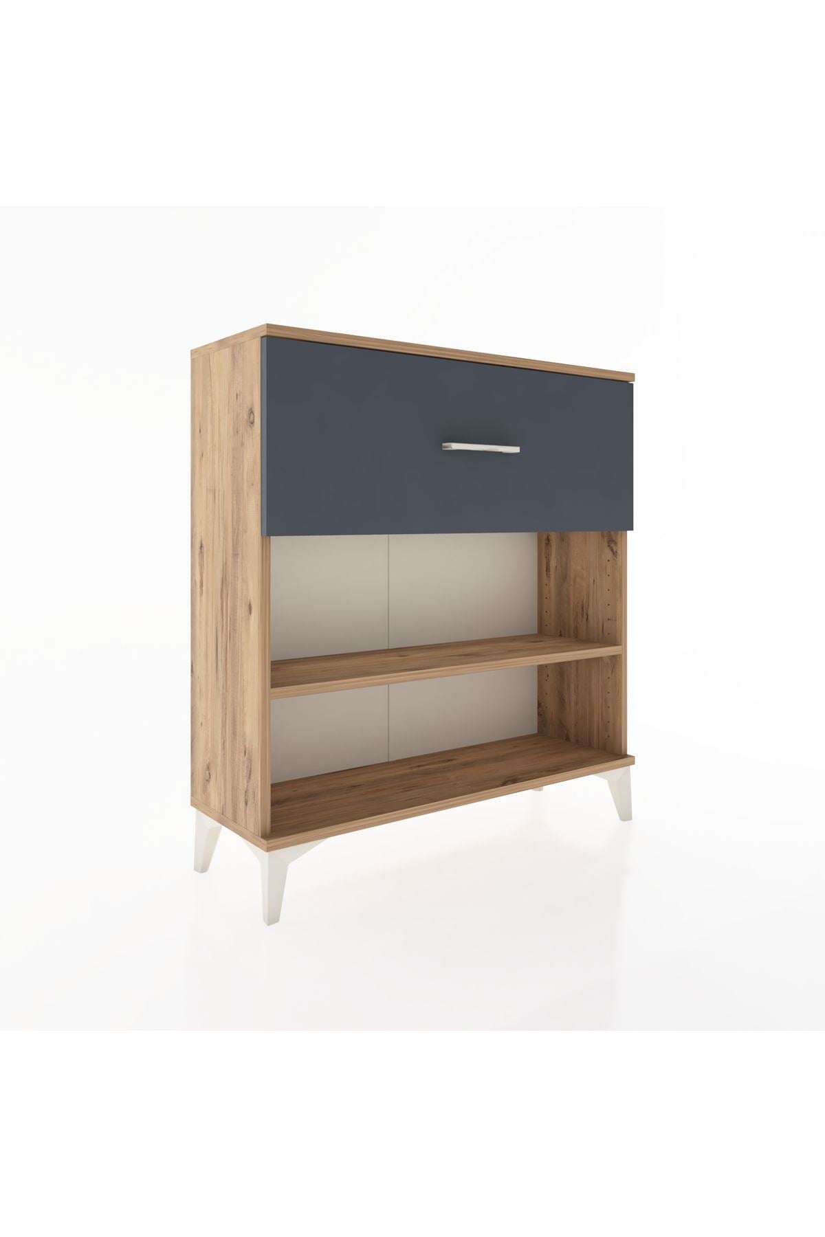 Arges Şifonyer Tek Raflı Tek Çekmeceli 88x30x96 Çam-Antrasit