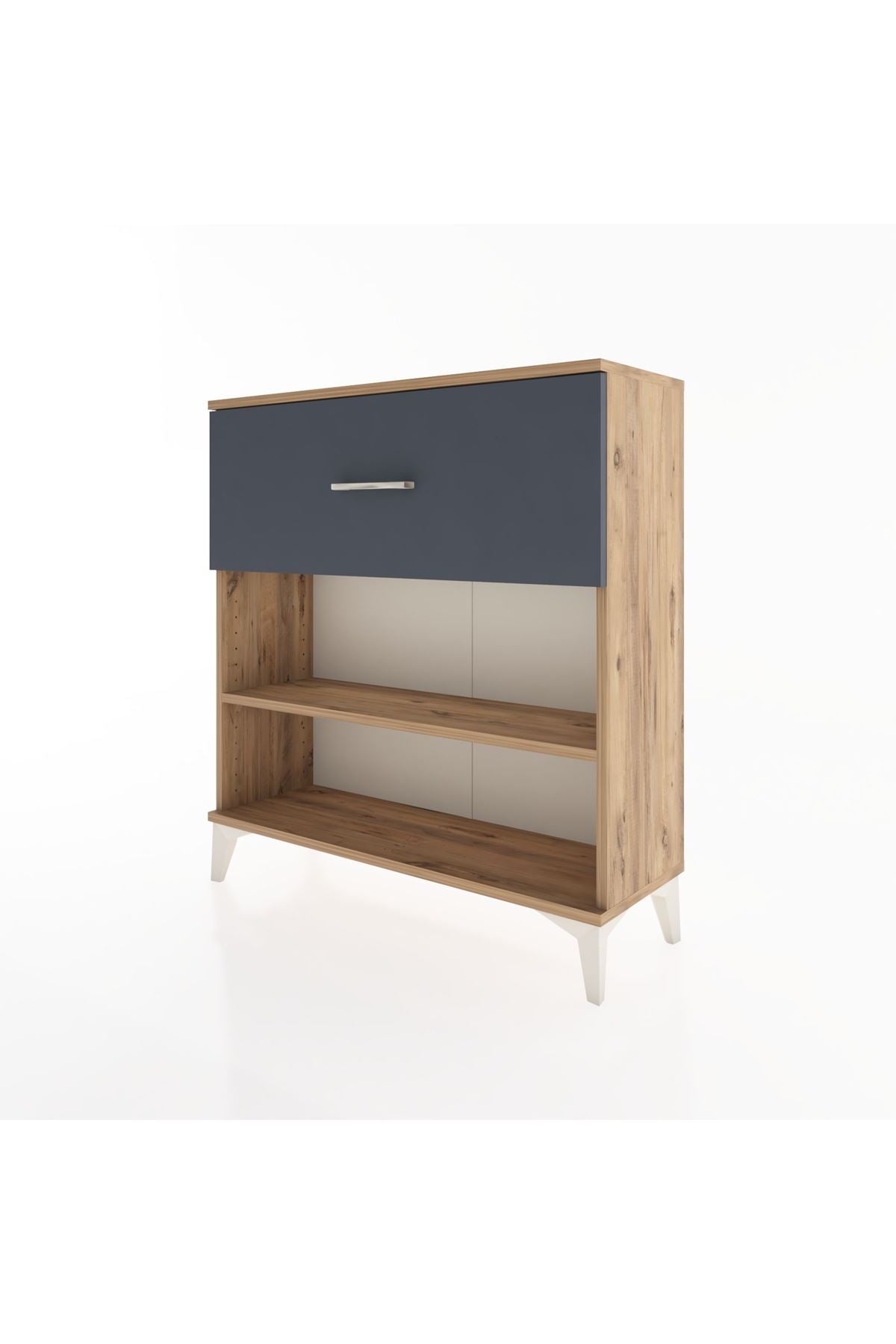 Arges Şifonyer Tek Raflı Tek Çekmeceli 88x30x96 Çam-Antrasit