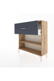 Arges Şifonyer Tek Raflı Tek Çekmeceli 88x30x96 Çam-Antrasit