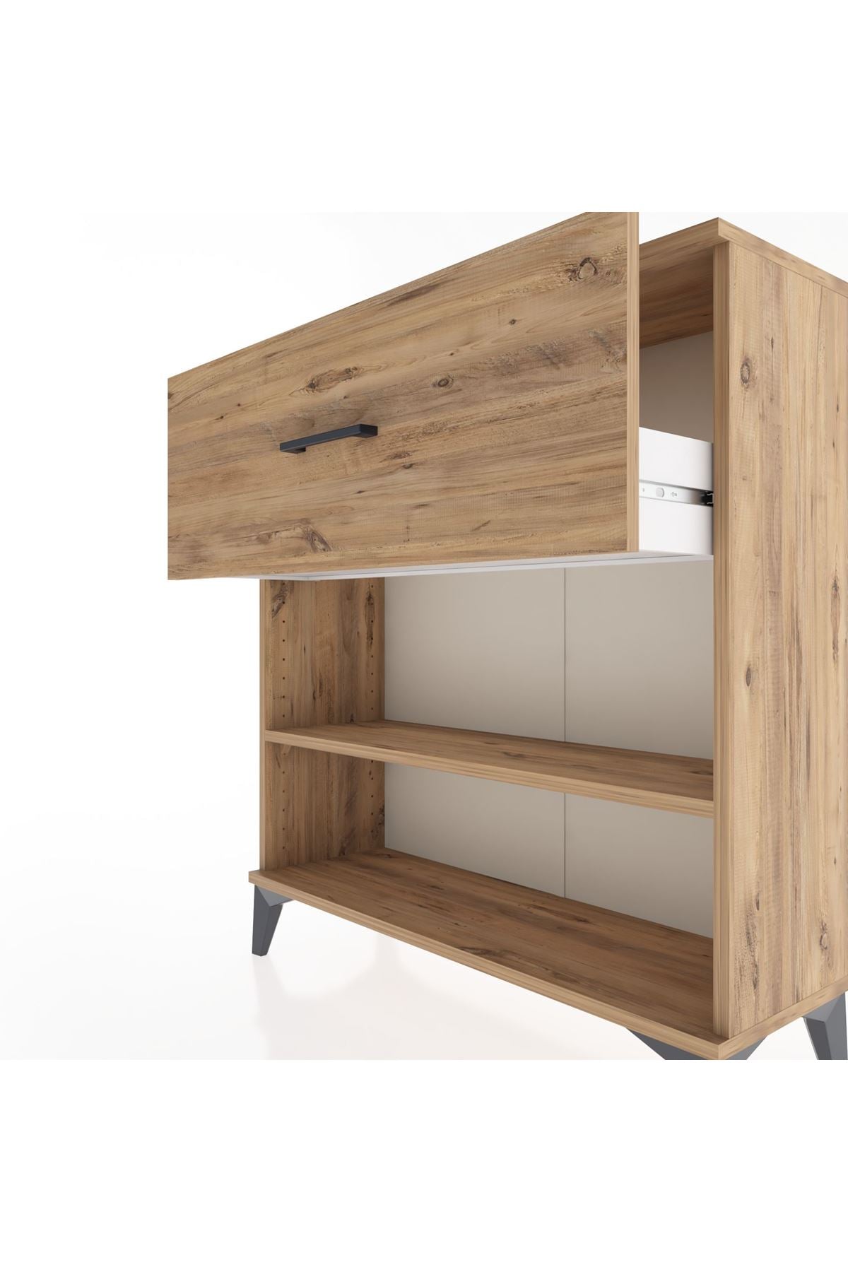 Arges Şifonyer Tek Raflı Tek Çekmeceli 88x30x96 Çam-Çam