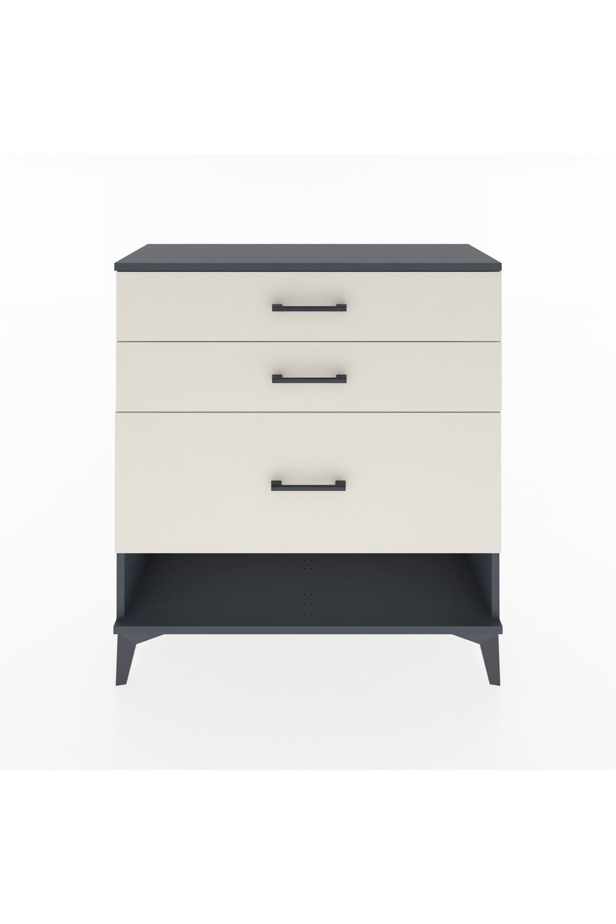 Arges Şifonyer 3 Çekmeceli 88x30x96 Antrasit-Aytaşı