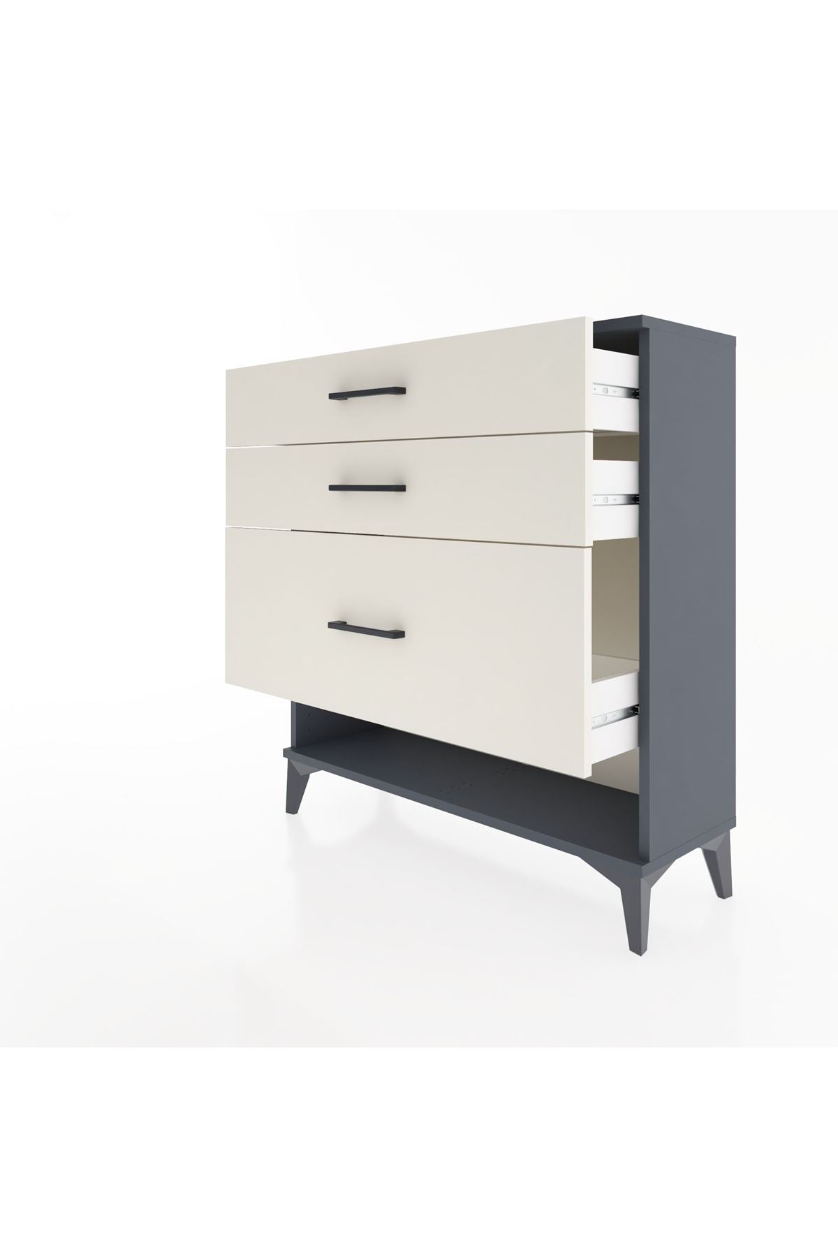 Arges Şifonyer 3 Çekmeceli 88x30x96 Antrasit-Aytaşı