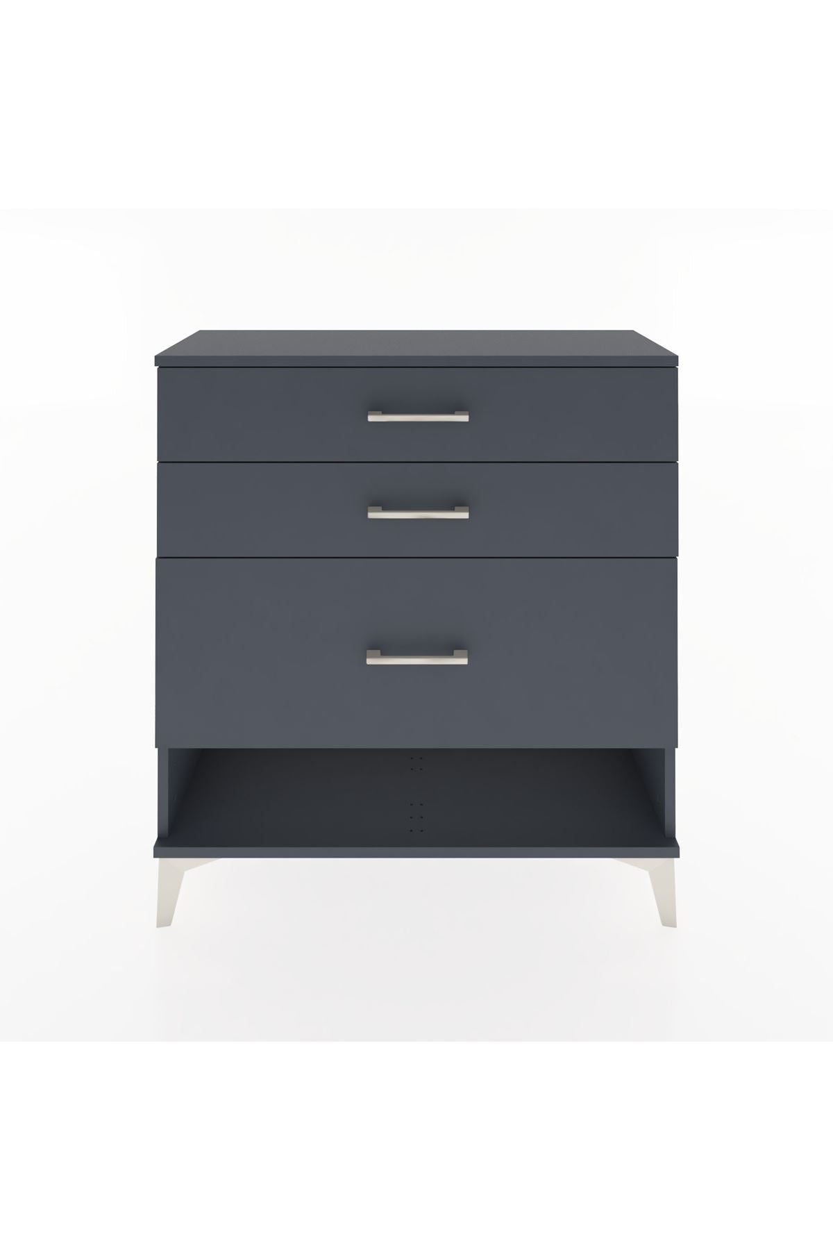 Arges Şifonyer 3 Çekmeceli 88x30x96 Antrasit-Antrasit
