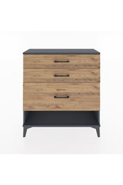 Arges Şifonyer 3 Çekmeceli 88x30x96 Antrasit-Çam