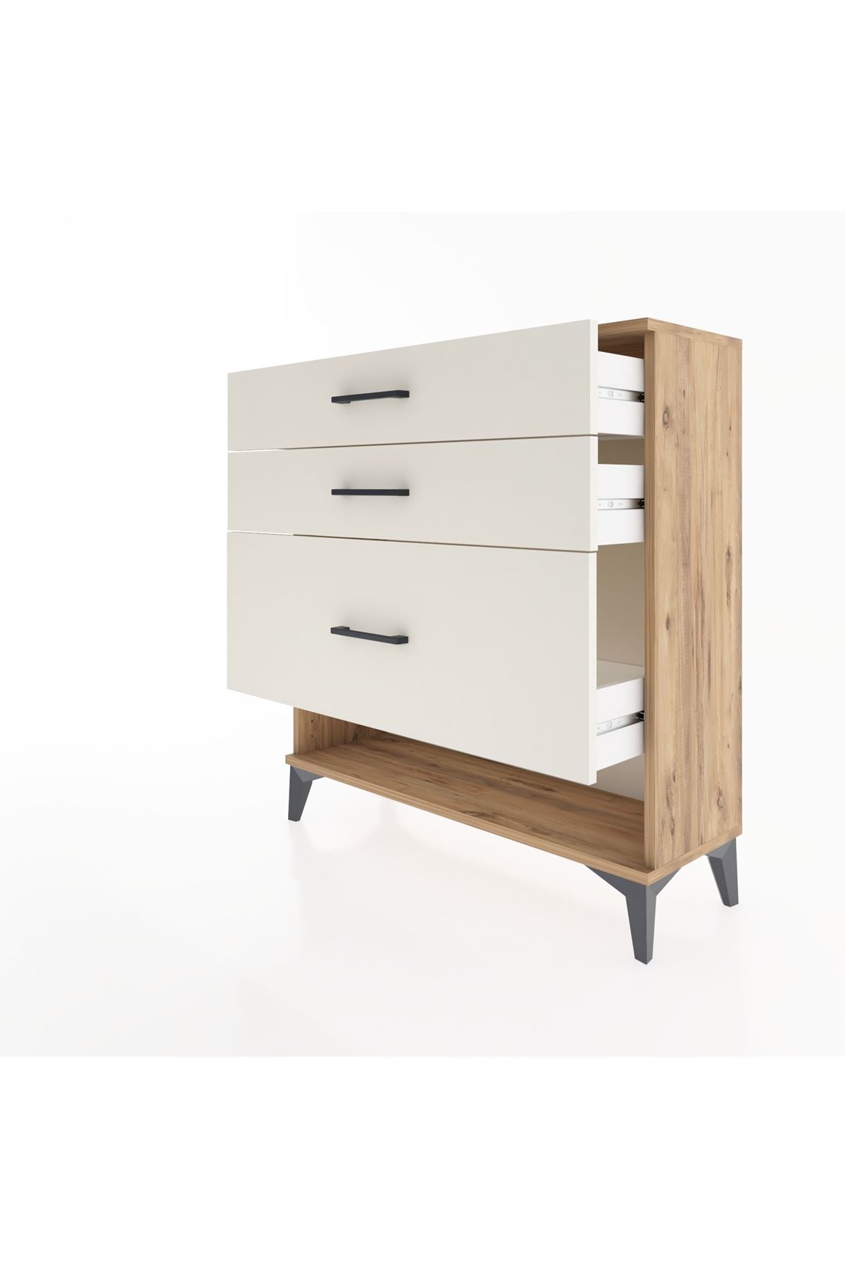 Arges Şifonyer 3 Çekmeceli 88x30x96 Çam-Aytaşı