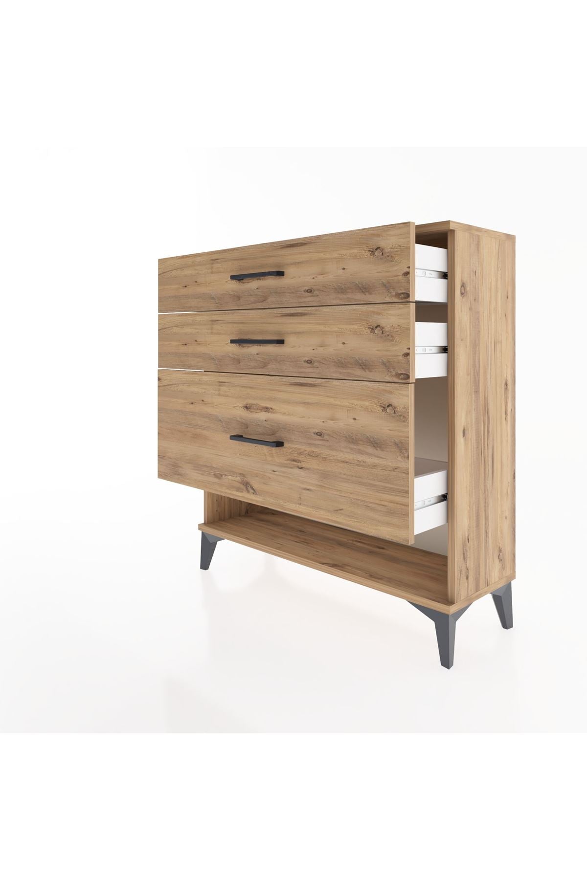 Arges Şifonyer 3 Çekmeceli 88x30x96 Çam-Çam