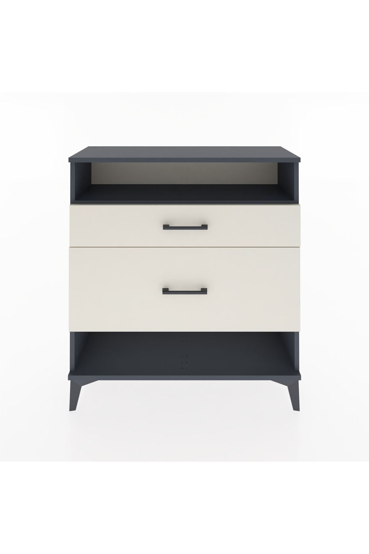 Arges Şifonyer Tek Raflı 2 Çekmeceli 88x30x96 Antrasit-Aytaşı