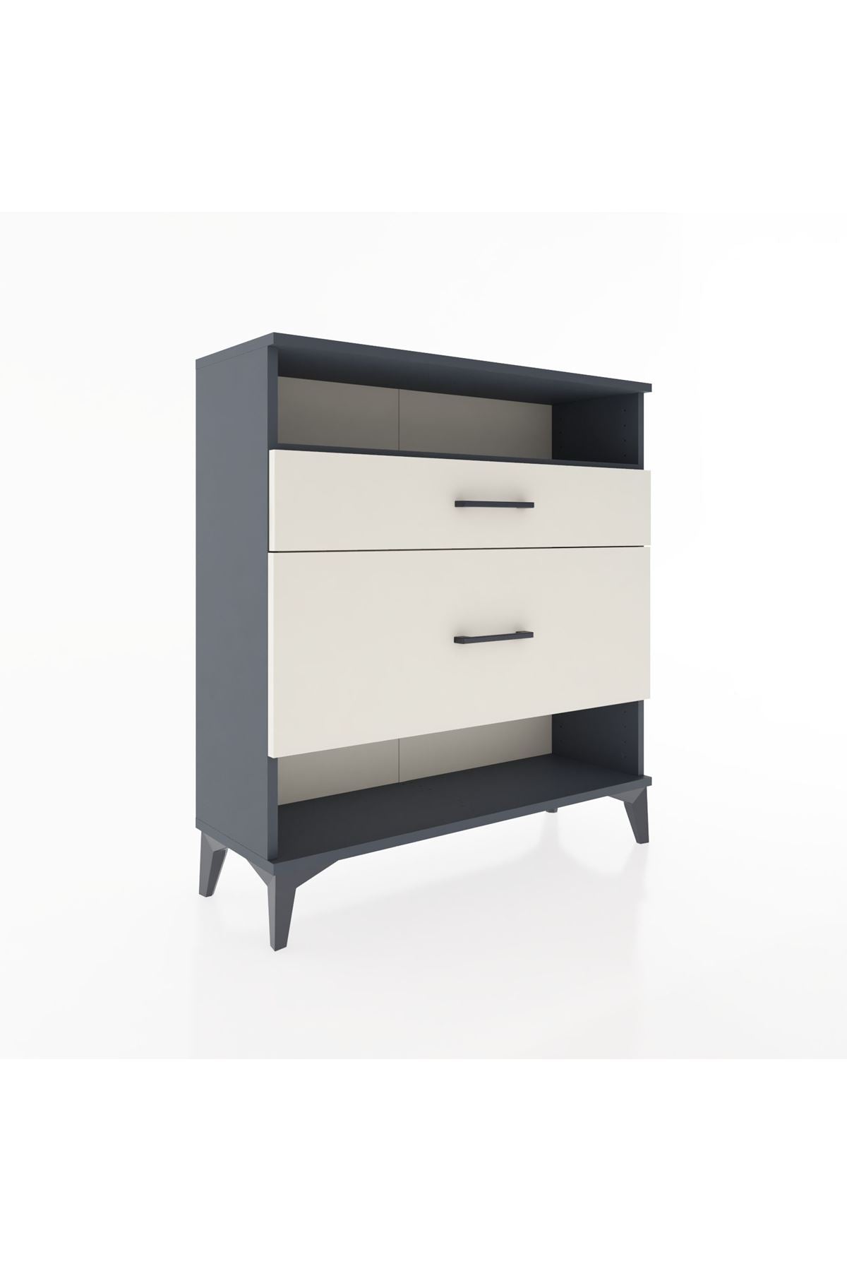 Arges Şifonyer Tek Raflı 2 Çekmeceli 88x30x96 Antrasit-Aytaşı