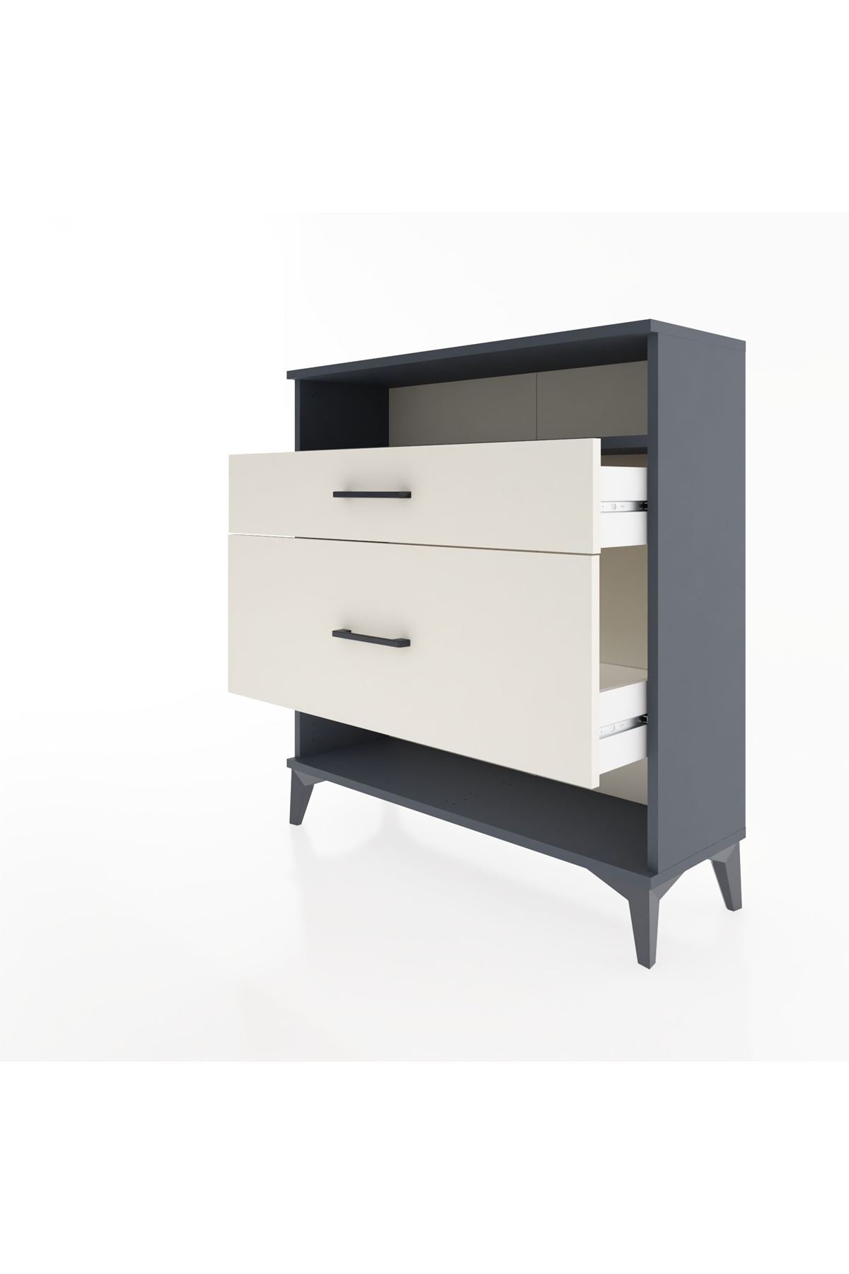 Arges Şifonyer Tek Raflı 2 Çekmeceli 88x30x96 Antrasit-Aytaşı