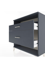 Arges Şifonyer Tek Raflı 2 Çekmeceli 88x30x96 Antrasit-Antrasit