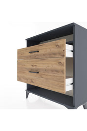 Arges Şifonyer Tek Raflı 2 Çekmeceli 88x30x96 Antrasit-Çam