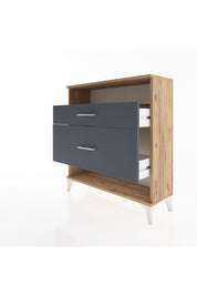 Arges Şifonyer Tek Raflı 2 Çekmeceli 88x30x96 Çam-Antrasit