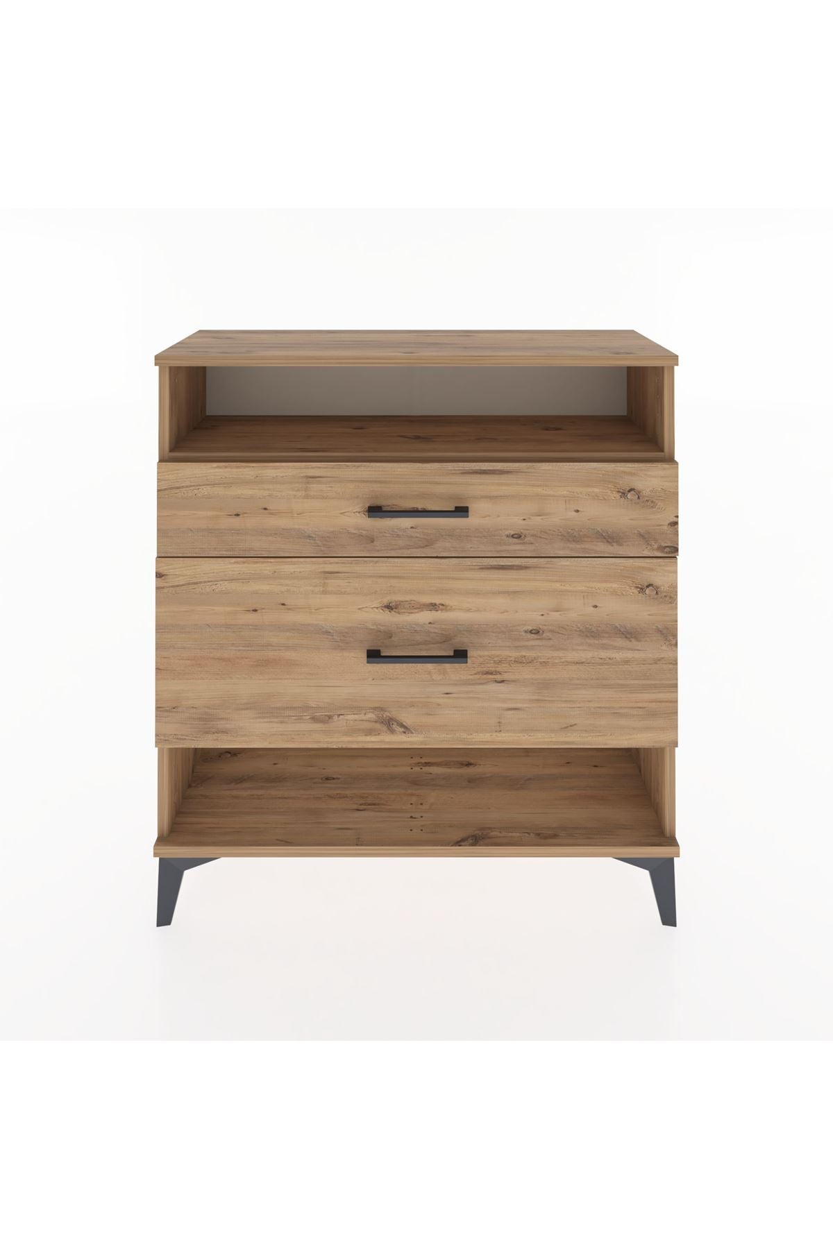 Arges Şifonyer Tek Raflı 2 Çekmeceli 88x30x96 Çam-Çam