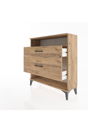 Arges Şifonyer Tek Raflı 2 Çekmeceli 88x30x96 Çam-Çam