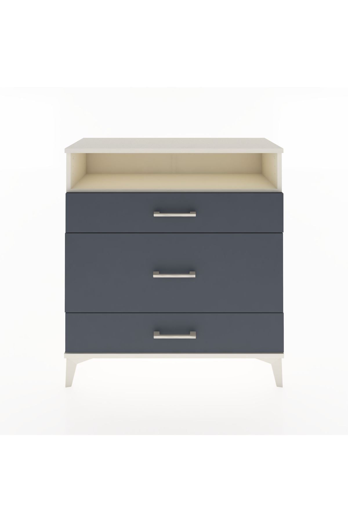 Arges Şifonyer Tek Raflı 3 Çekmeceli 88x30x96 Aytaşı-Antrasit