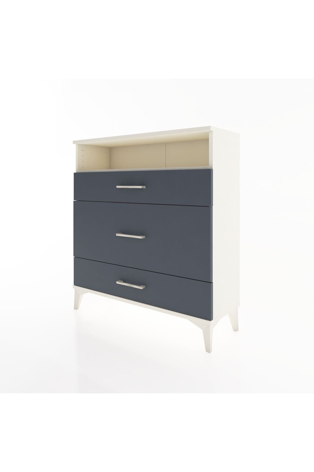 Arges Şifonyer Tek Raflı 3 Çekmeceli 88x30x96 Aytaşı-Antrasit