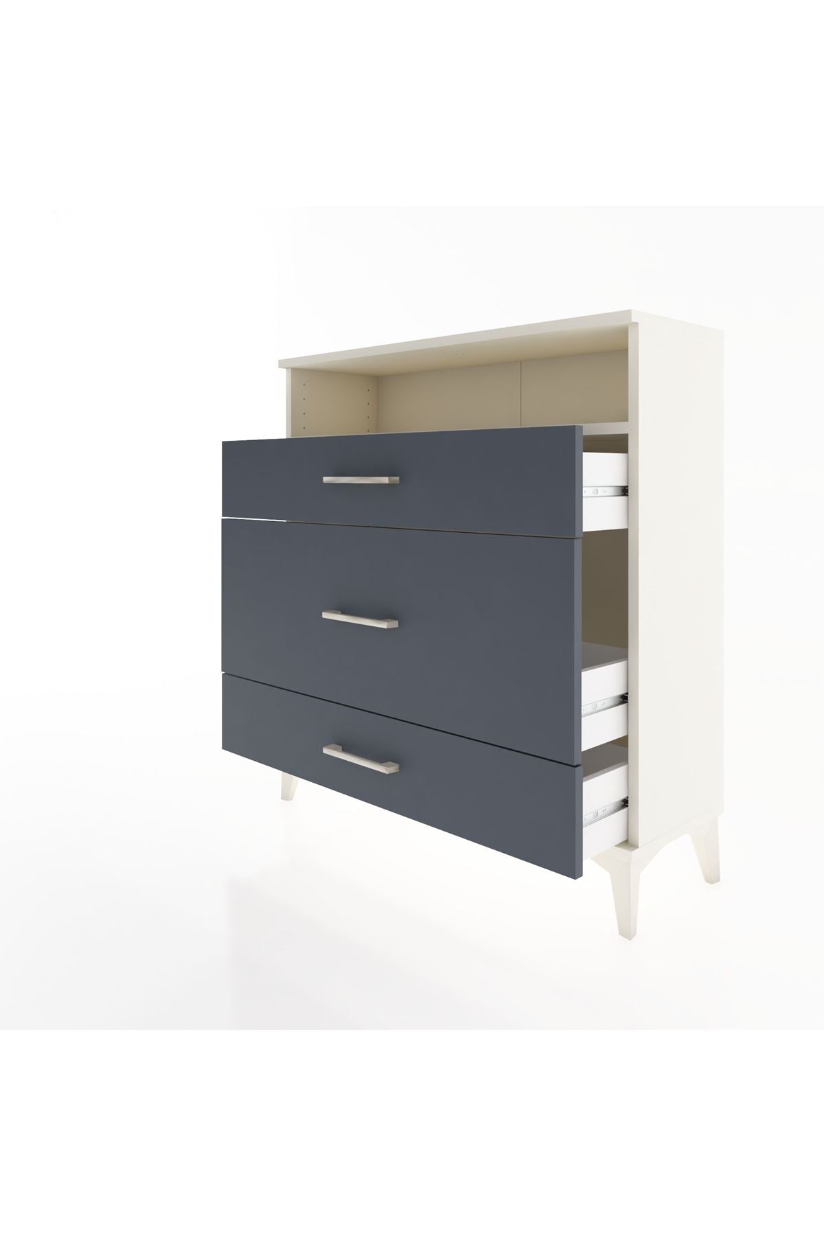 Arges Şifonyer Tek Raflı 3 Çekmeceli 88x30x96 Aytaşı-Antrasit