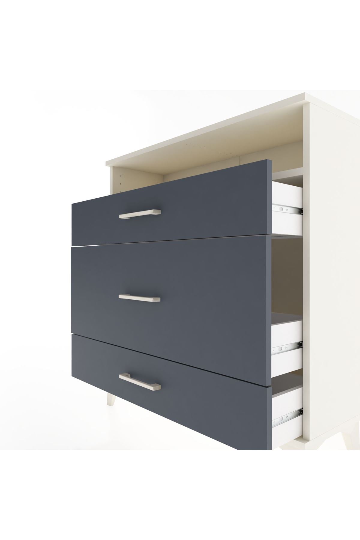 Arges Şifonyer Tek Raflı 3 Çekmeceli 88x30x96 Aytaşı-Antrasit
