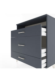 Arges Şifonyer Tek Raflı 3 Çekmeceli 88x30x96 Antrasit-Antrasit
