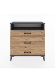 Arges Şifonyer Tek Raflı 3 Çekmeceli 88x30x96 Antrasit-Çam