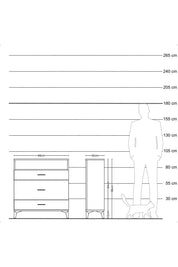 Arges Şifonyer Tek Raflı 3 Çekmeceli 88x30x96 Antrasit-Antrasit