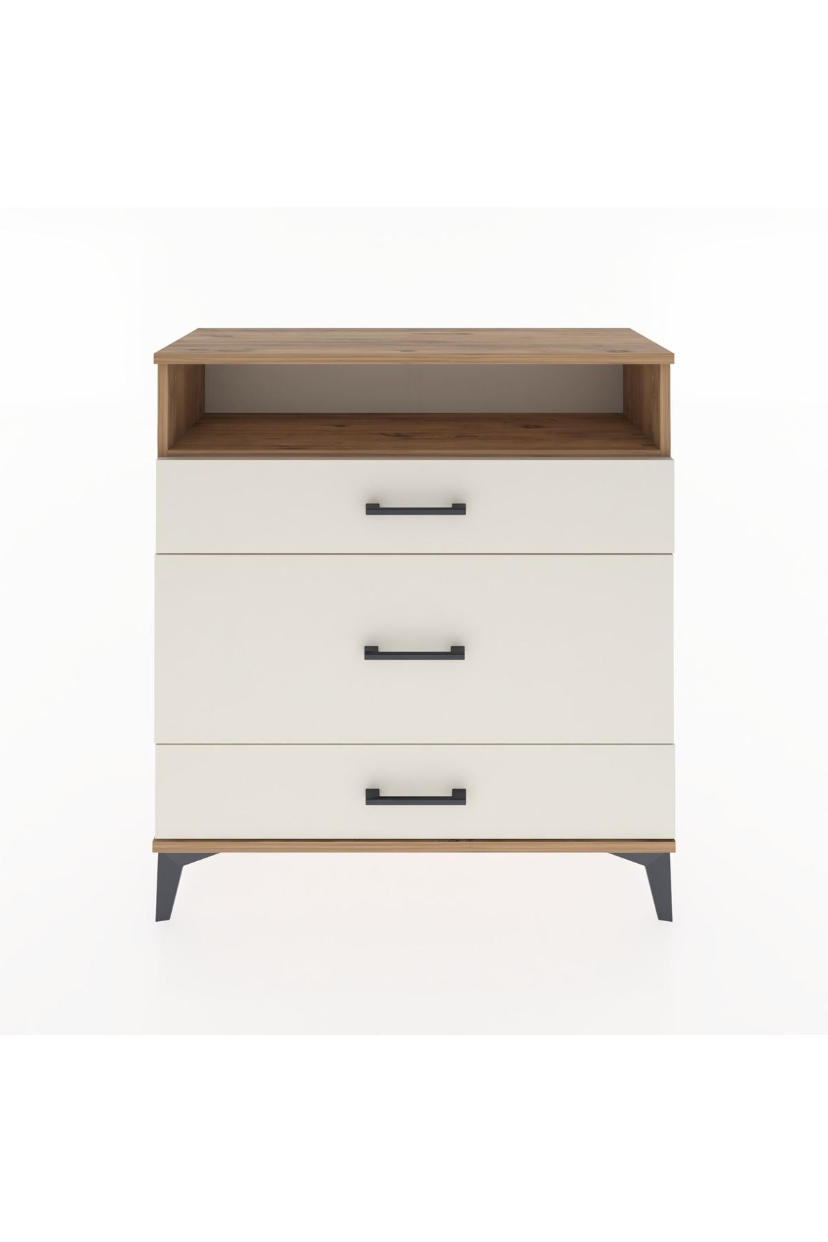 Arges Şifonyer Tek Raflı 3 Çekmeceli 88x30x96 Çam-Aytaşı