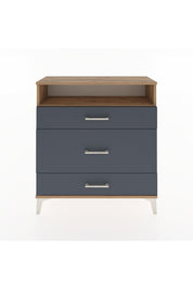 Arges Şifonyer Tek Raflı 3 Çekmeceli 88x30x96 Çam-Antrasit