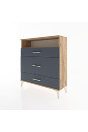 Arges Şifonyer Tek Raflı 3 Çekmeceli 88x30x96 Çam-Antrasit