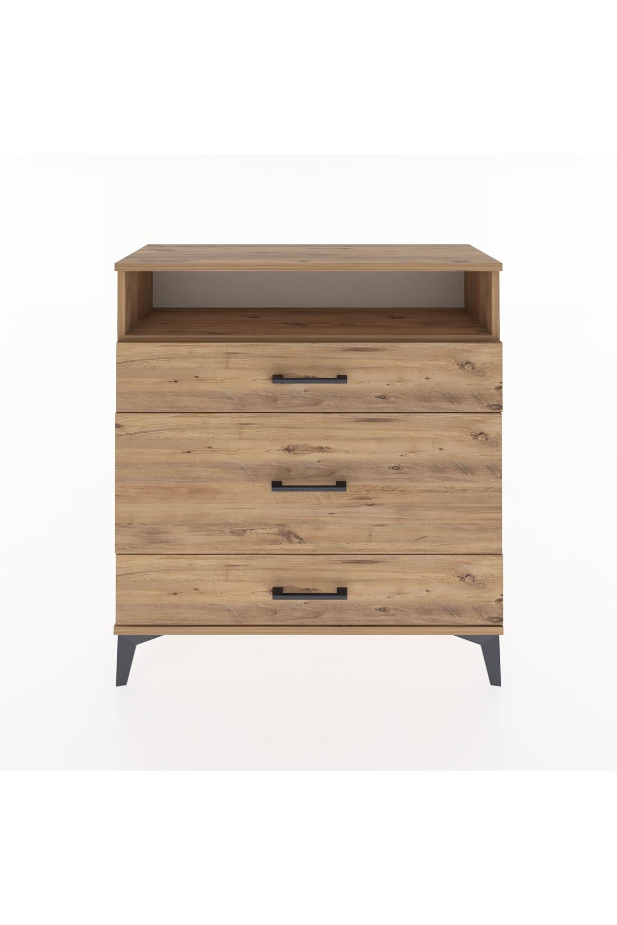 Arges Şifonyer Tek Raflı 3 Çekmeceli 88x30x96 Çam-Çam