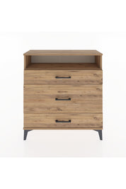 Arges Şifonyer Tek Raflı 3 Çekmeceli 88x30x96 Çam-Çam