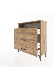Arges Şifonyer Tek Raflı 3 Çekmeceli 88x30x96 Çam-Çam