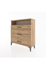 Arges Şifonyer Tek Raflı 3 Çekmeceli 88x30x96 Çam-Çam