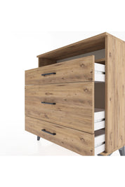 Arges Şifonyer Tek Raflı 3 Çekmeceli 88x30x96 Çam-Çam